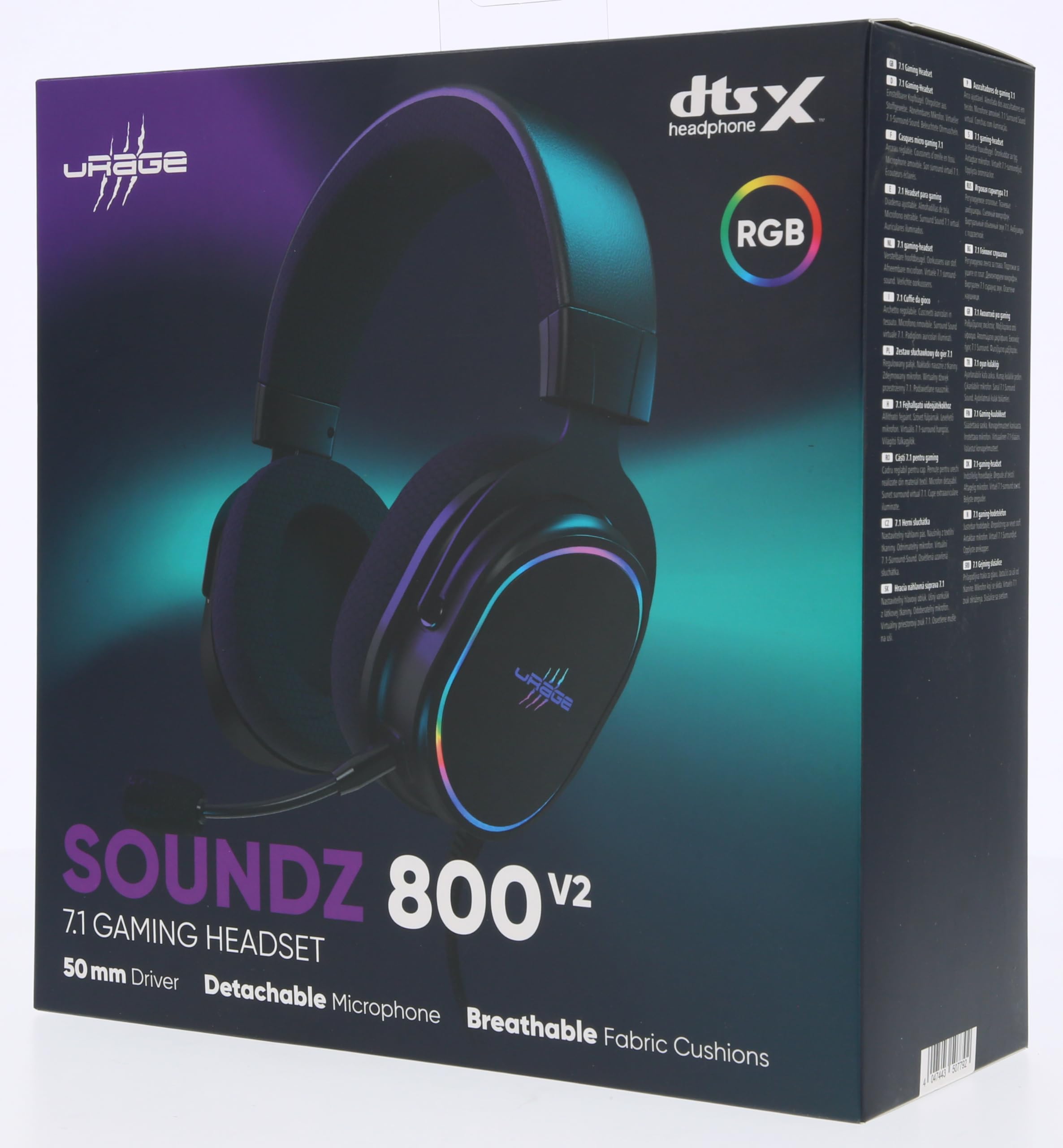 uRage Gaming Headset SoundZ 800.7.1 V2 - Wired 7.1 Virtual Surround Sound Headphones for PS5, PC, Xbox - Multi-Platform Gaming Headset with 2m USB Cable (Black) - Perfect for Competitive Gaming & Immersive Audio Experience