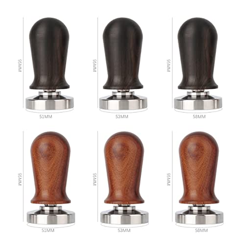 Premium 51/53/58MM Espresso Coffee Tamper - 304 Stainless Steel Flat Base with Ergonomic Handle - Professional Barista Accessory for Perfect Coffee Grounds (Ideal for Home Brewing & Café Use)