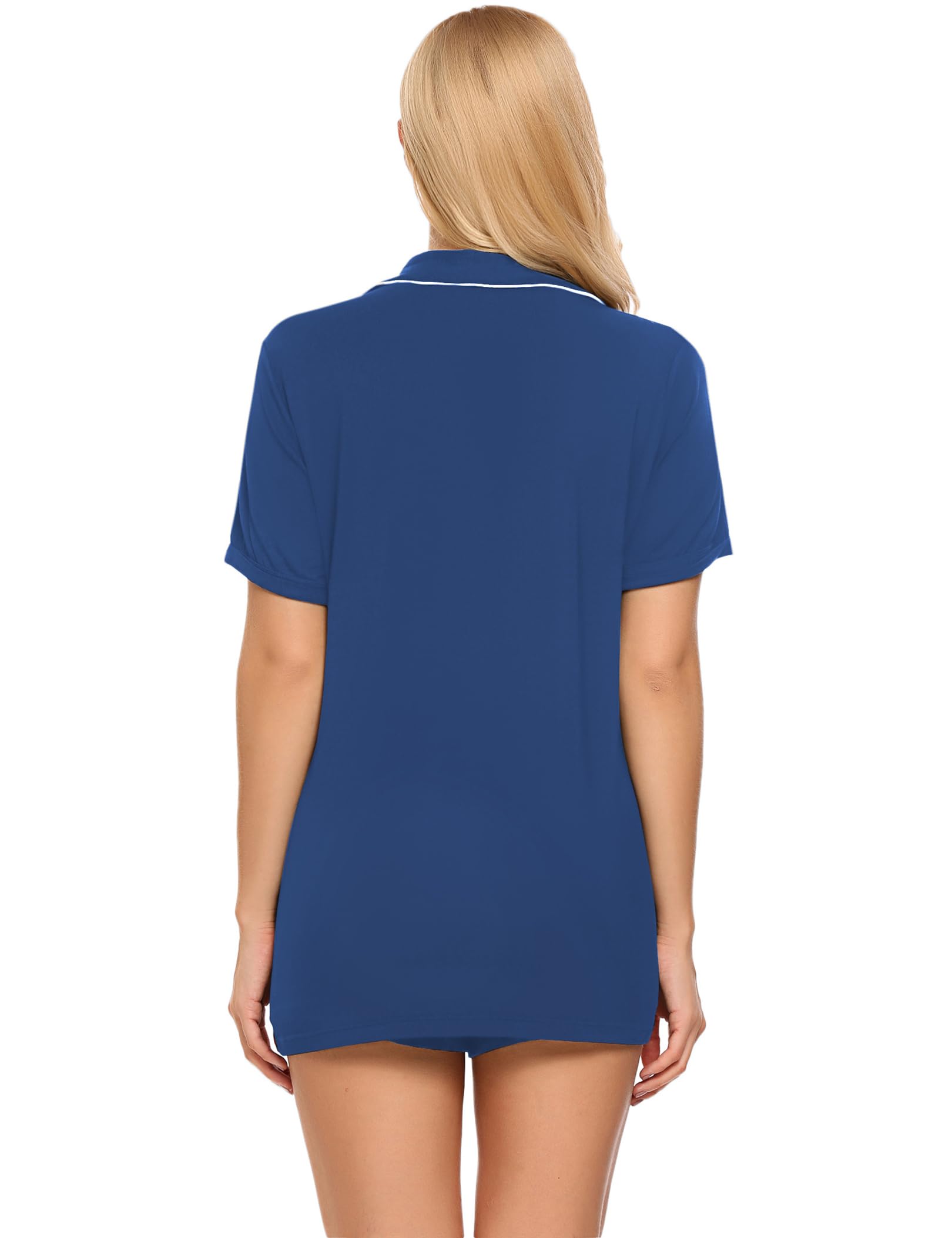 Ekouaer Women's Soft Short Sleeve Pajama Set - 2 Piece Button Down Sleepwear & Lounge Outfit for Comfortable Nights, Relaxing at Home, and Cozy Weekends