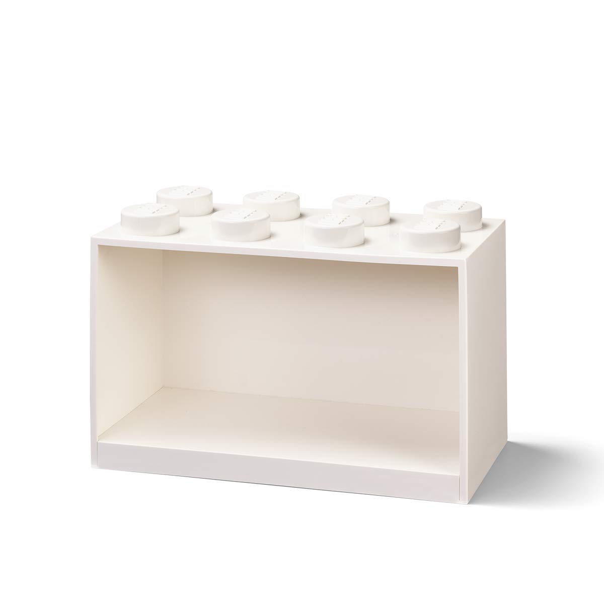 ROOM Copenhagen Lego Brick Shelf Box - Stackable & Wall-Mountable Storage Organizer for LEGO Bricks - 8 Stud White - Perfect for Kids' Room, Playroom & LEGO Display