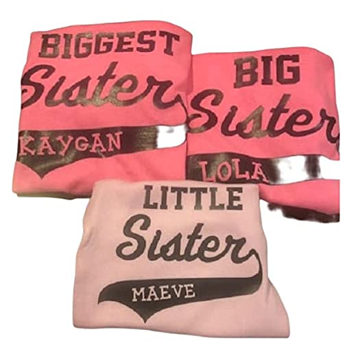 Custom Matching Sister Shirts for Toddler, Kids & Youth - Personalized Sibling T-Shirts Set - Perfect for Family Photos, Birthdays & Special Occasions