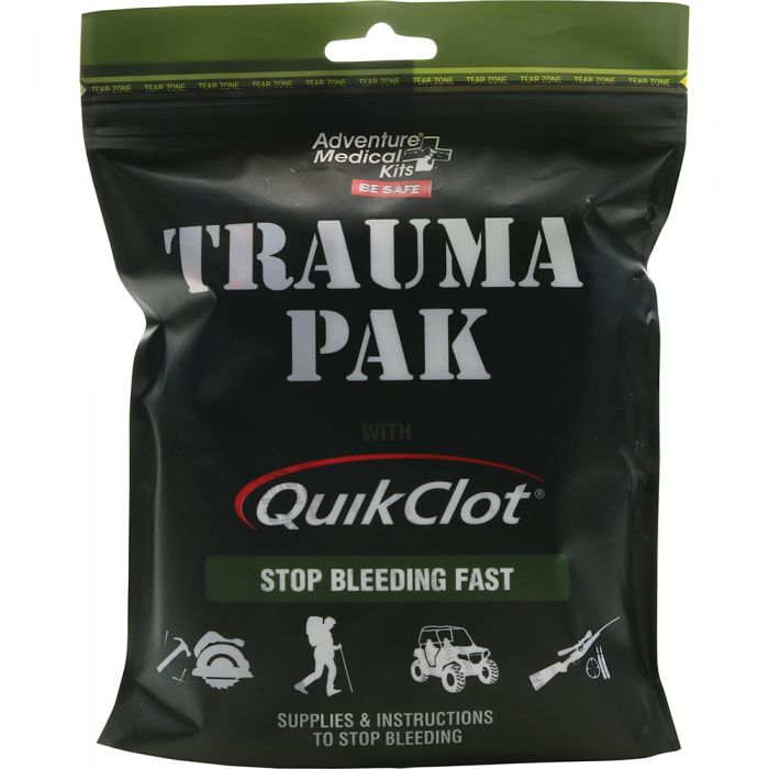 AMK Trauma Pak with QuikClot - First Aid Kit for Emergency Bleeding Control | Outdoor, Hiking, Camping & Survival First Aid Supplies
