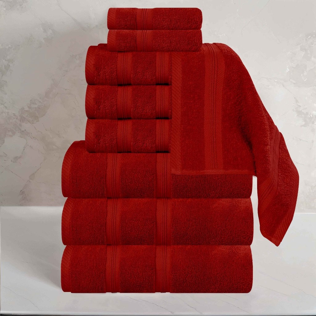 Premium Smart Dry Zero Twist Cotton 9-Piece Towel Set - Ultra Soft & Absorbent Bath Towels, Hand Towels & Washcloths for Spa, Bathroom & Luxury Home Use