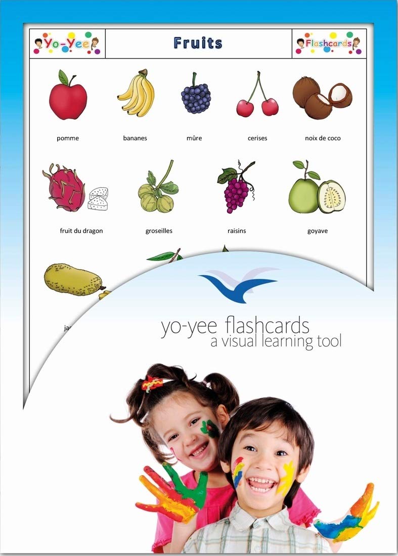 French Fruit Vocabulary Flashcards for Kids, Beginners & Adults - Learn Fruits in French - Perfect for Language Learning & Classroom Activities