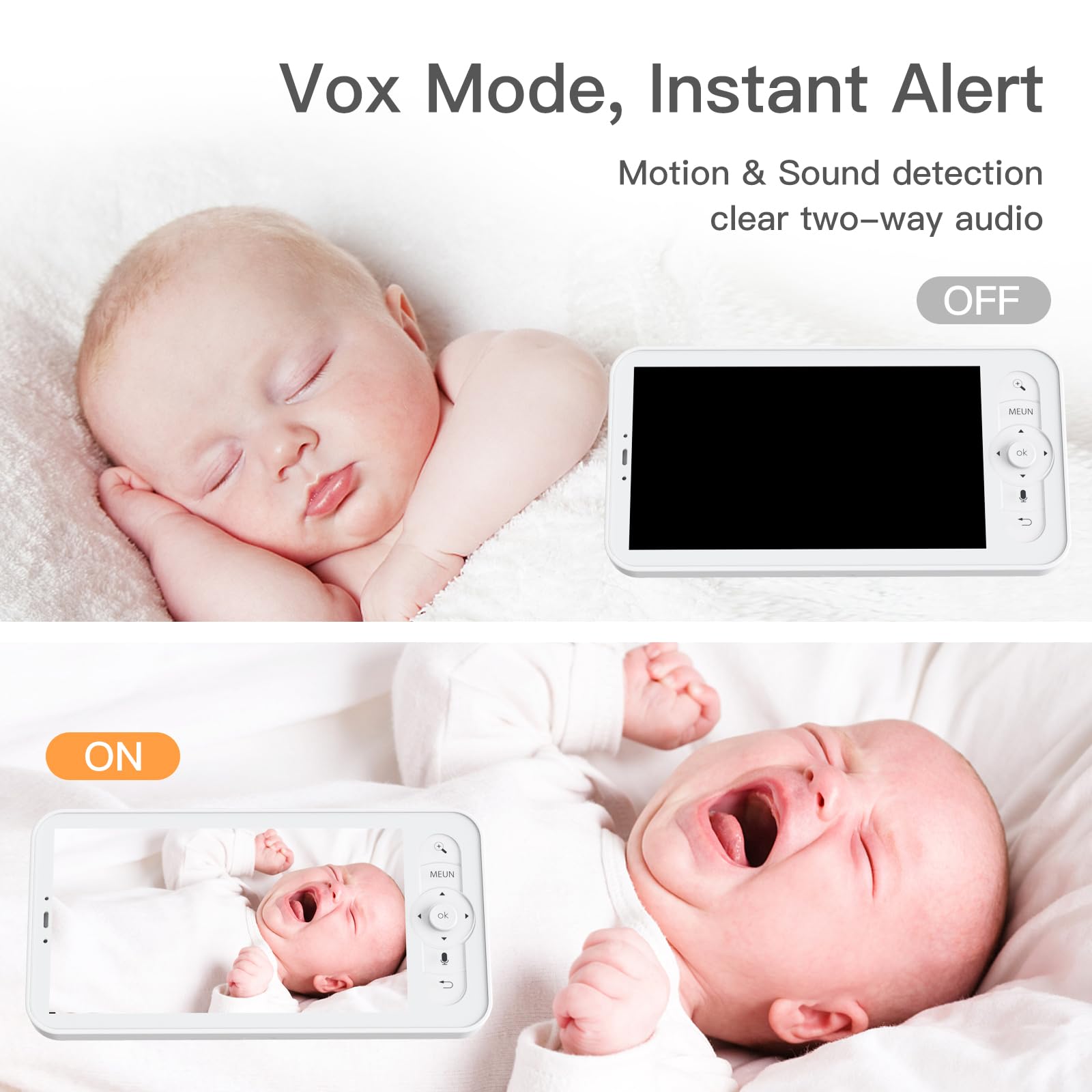 ARENTI 5 Inch Wireless Baby Monitor with HD Display - Parent Unit AInanny A4/B2/D3 Replacement | Night Vision, Two-Way Audio, Long Range | Perfect for Nursery, Bedroom & Travel Use