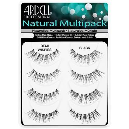 Ardell Demi Wispies False Eyelashes Multipack - 4 Pairs of Natural Looking Black Strip Lashes for Everyday Wear & Special Occasions