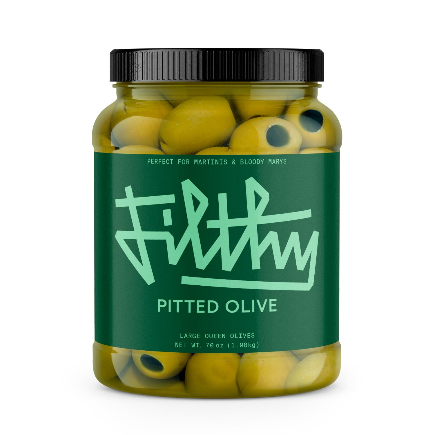 Premium Pitted Olives for Cocktails - 70 Oz Jar (125 Count) | Perfect for Martinis, Bloody Marys & Charcuterie Boards