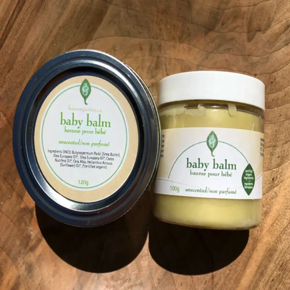 Bare Organics Natural Unscented Baby Balm 50g - Organic Diaper Rash Cream for Sensitive Skin, Hypoallergenic & Vegan - Perfect for Newborns, Infants & Toddlers - Daily Moisturizer & Skin Protection