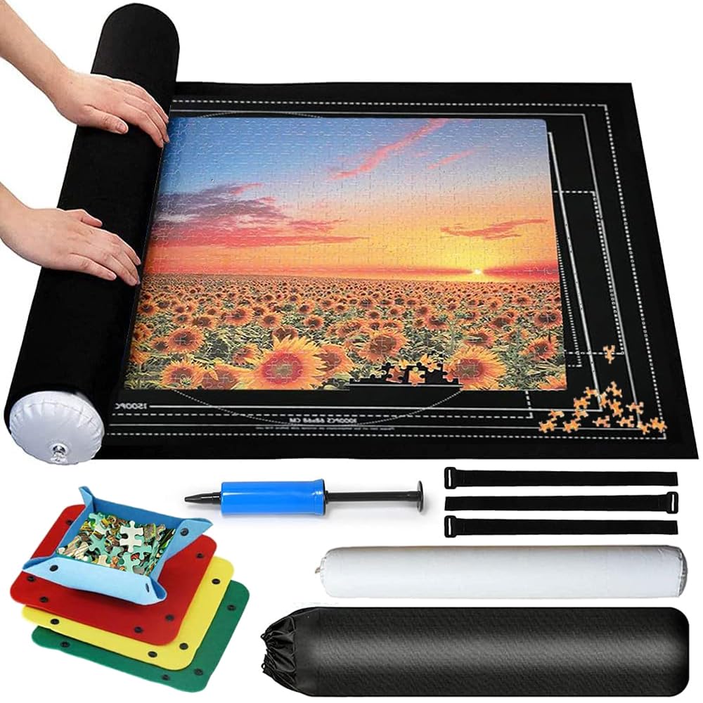 Premium MEISHANG Jigsaw Puzzle Mat - 2000 Piece Felt Puzzle Roll Up Mat for Adults & Kids - Non-Slip Puzzle Board with Storage Bag - Perfect for Family Game Nights, Birthday Gifts & Home Decor