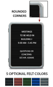 Affordable Enclosed Letter Board with Plastic Frame & Rounded Corners - 18x24 & 24x36 Sizes for Home, Office, or Classroom Organization