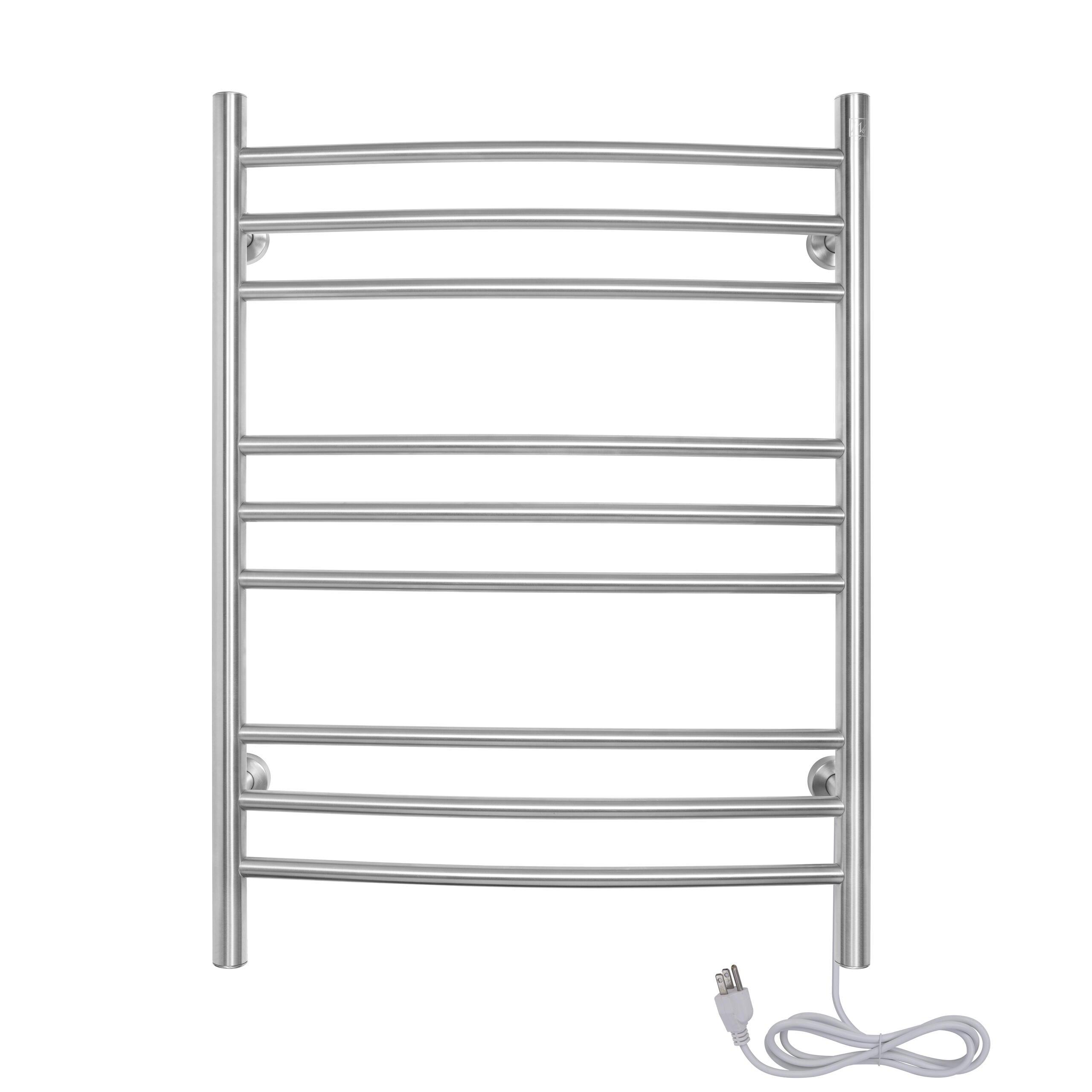 WarmlyYours Riviera Dual Connect Hardwired & Plug-In Heated Towel Warmer 24