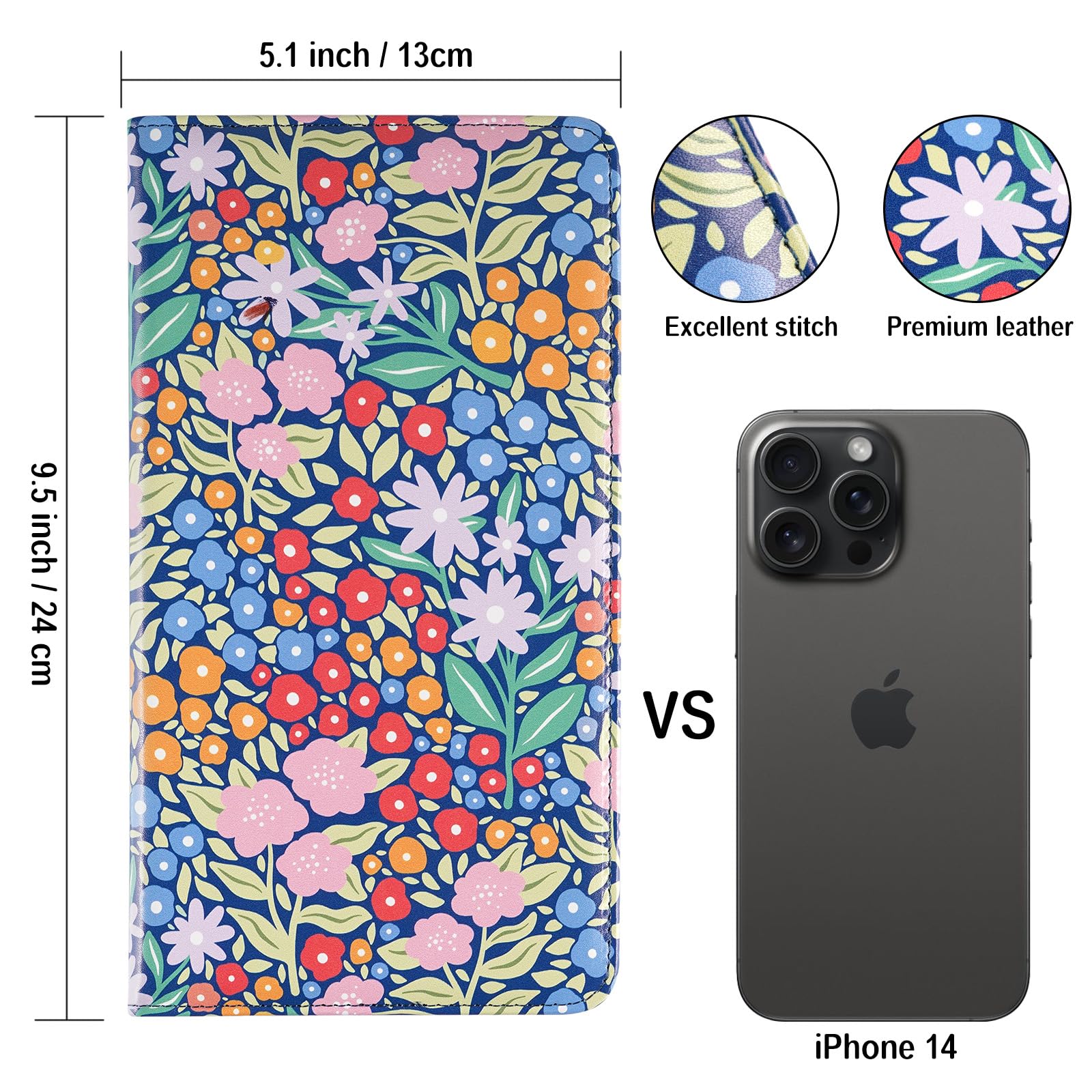 Floral Magnetic Car Registration & Insurance Card Holder - Secure Organizer for Vehicle Documents with Stylish Cover - Perfect for Glove Box, Dashboard, or Purse Storage