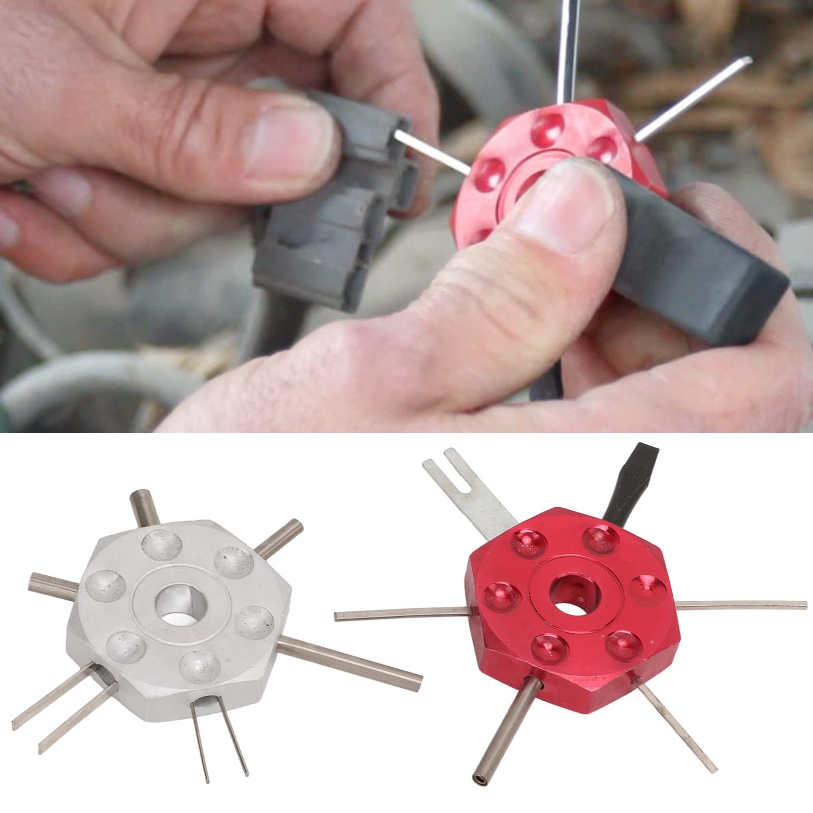 2Pcs Metal Wire Terminal Tool Kit - Professional Auto Repair Tool for Car Wiring, Electrical Connectors & Pin Extraction | Ideal for DIY Car Maintenance, Automotive Electrical Work & Home Wiring Projects