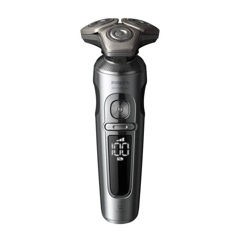 Philips Series 9000 Prestige Electric Shaver - Wet & Dry Shaving with SkinIQ Technology & Hydro SkinGlide Coating - Black Grey (SP9871/13) - Perfect for Travel & Daily Grooming