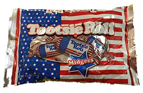 Patriotic Tootsie Rolls - American Flag Themed Chewy Candy for 4th of July Parties, Halloween Treats & Patriotic Events (Pack of 50)