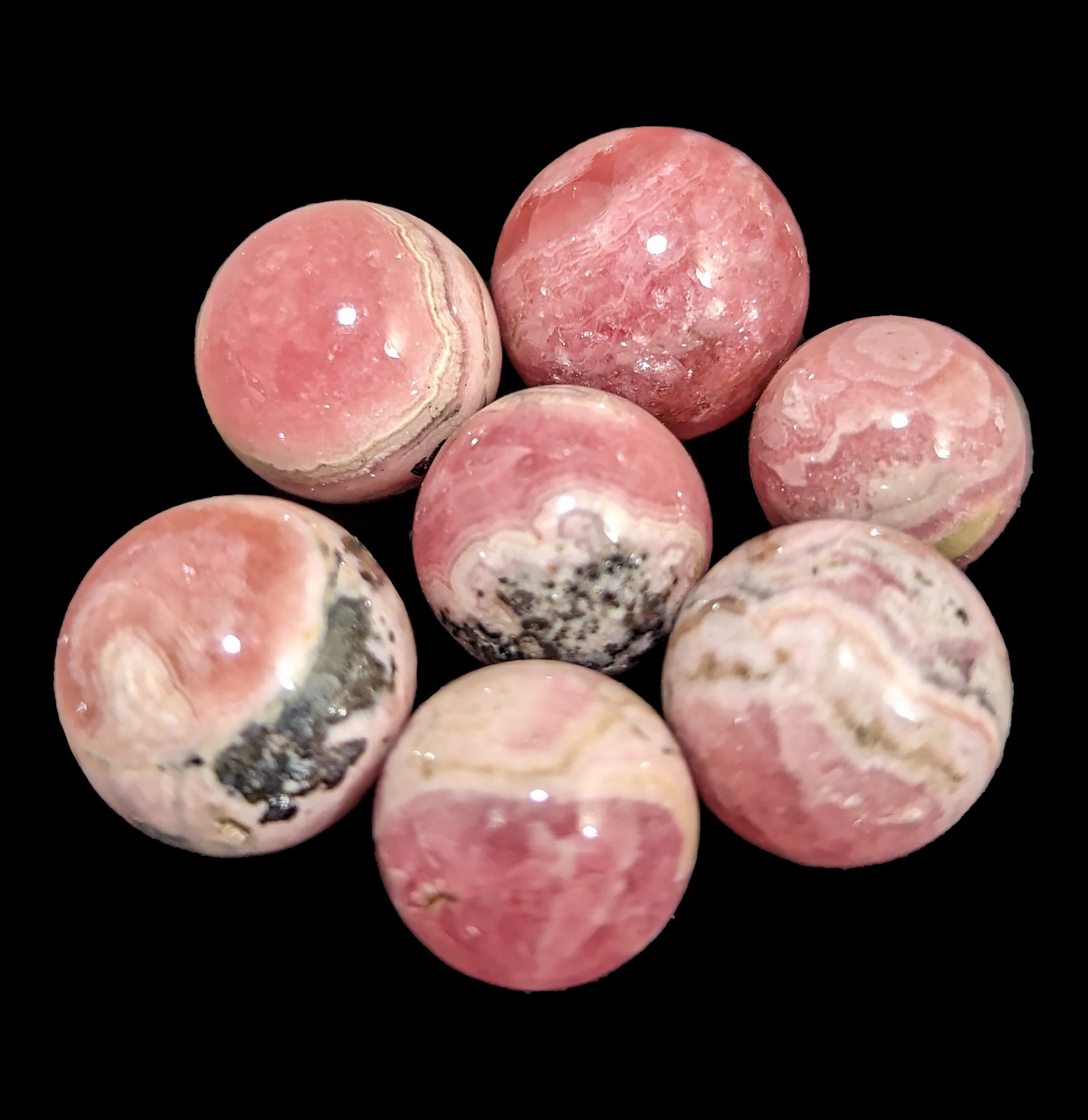 Rhodochrosite Mini Sphere - Natural Healing Crystal Stone for Meditation, Reiki & Energy Work - Perfect for Home Decor, Office Desk & Spiritual Gifts
