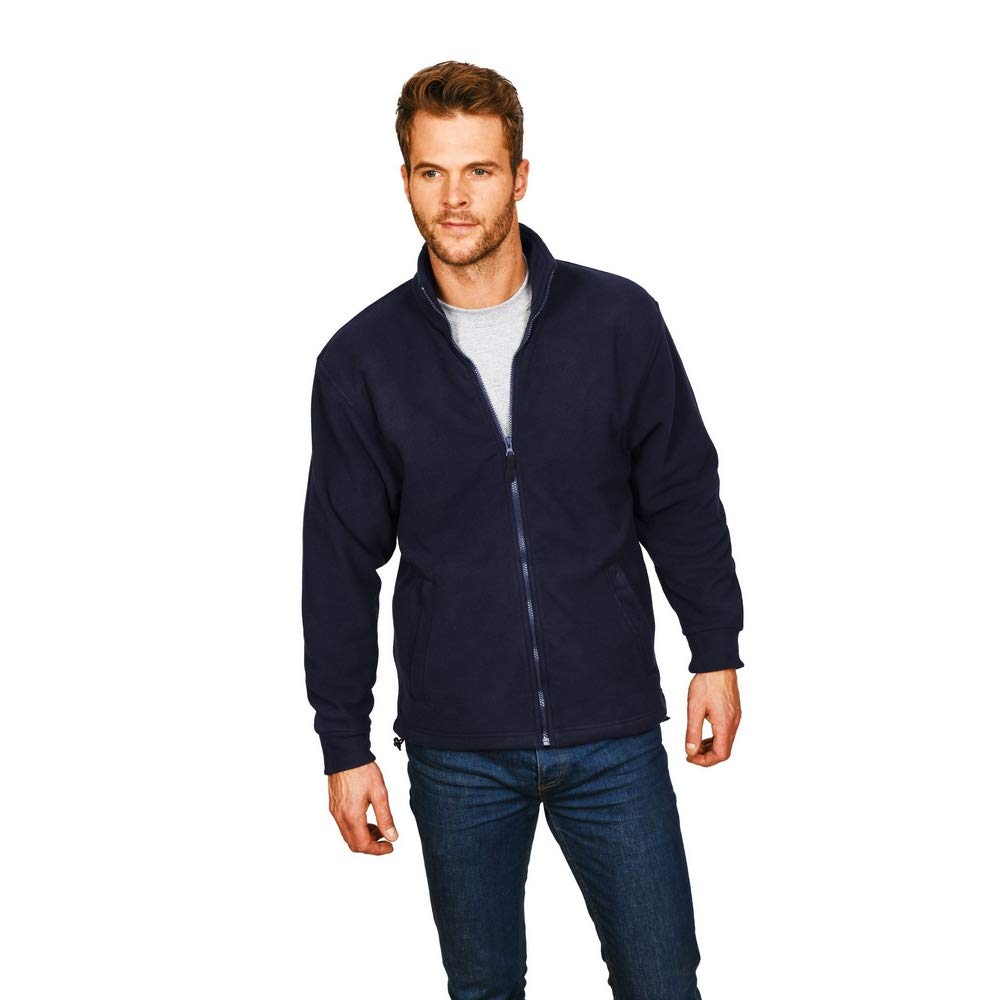 Absolute Apparel Men's Brumal Full Zip Fleece Jacket - Soft & Warm Winter Pullover (Size S, Navy Blue) - Perfect for Outdoor Activities, Hiking & Casual Wear