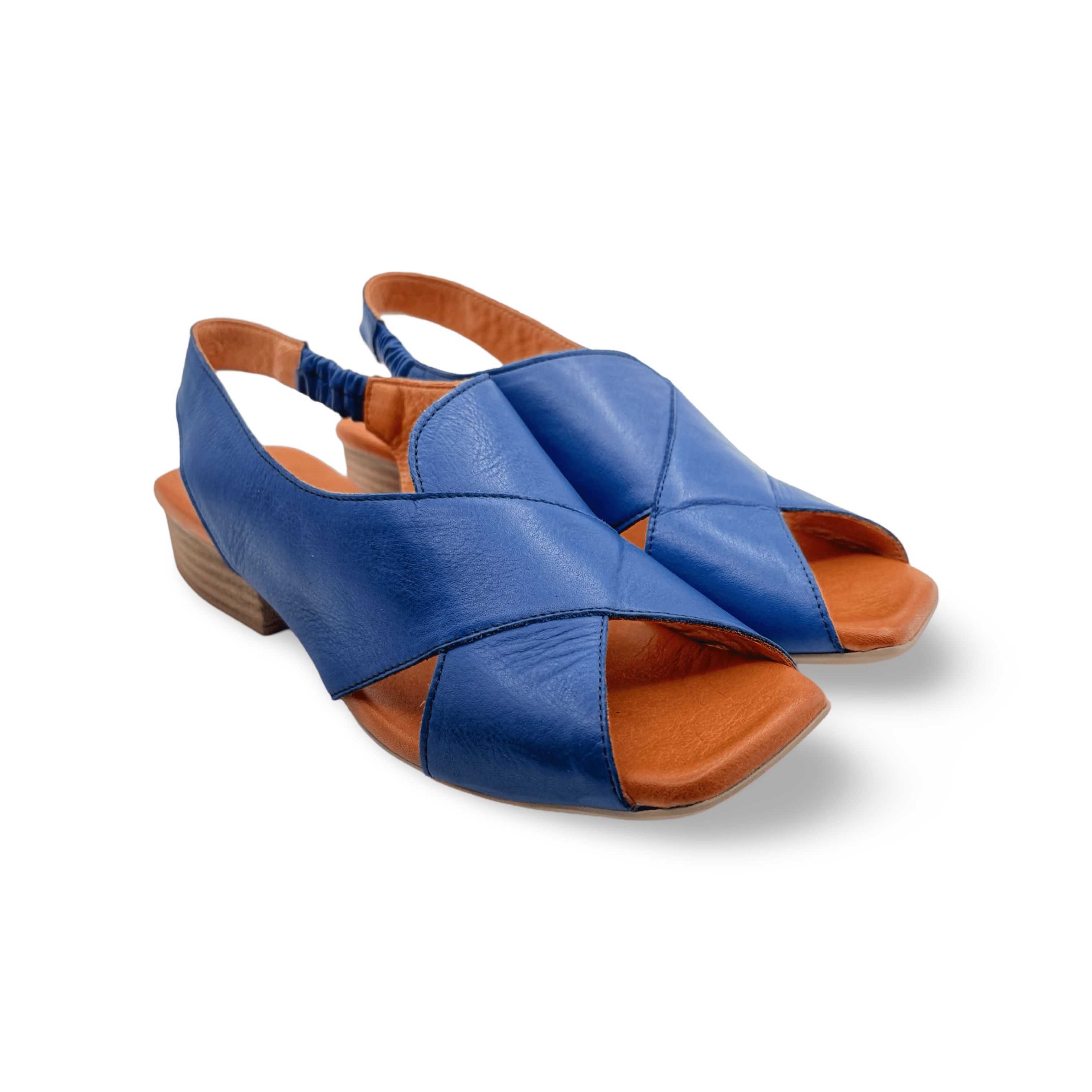 Xena Women's Cobalt Blue Leather Sandals - Comfortable Boho Gladiator Style for Summer Beach Vacation & Casual Outings