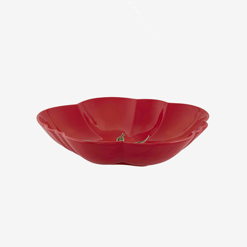 Bordallo Pinheiro Hand-Painted Ceramic Tomato Bowl - Decorative Fruit-Shaped Serving Dish for Kitchen, Dining, and Party Decor