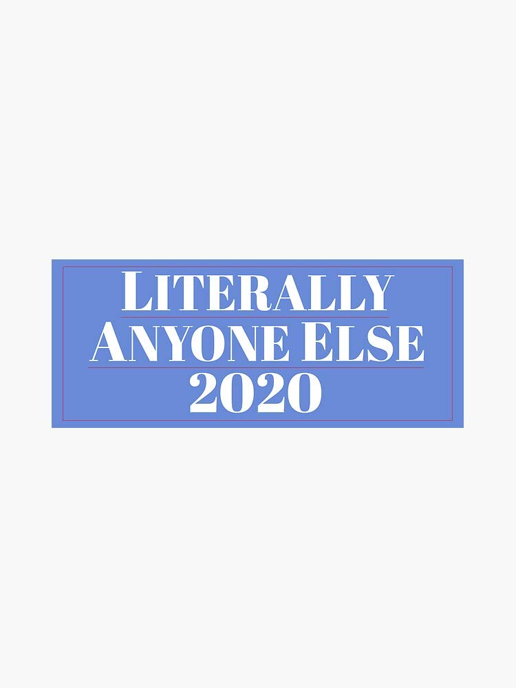 Literally Anyone Else 2020 - Funny Political Vinyl Decal Sticker (5 Inch) - Bumper, Wall, Laptop, Window Decal - Perfect for Cars, Laptops, Water Bottles & DIY Projects