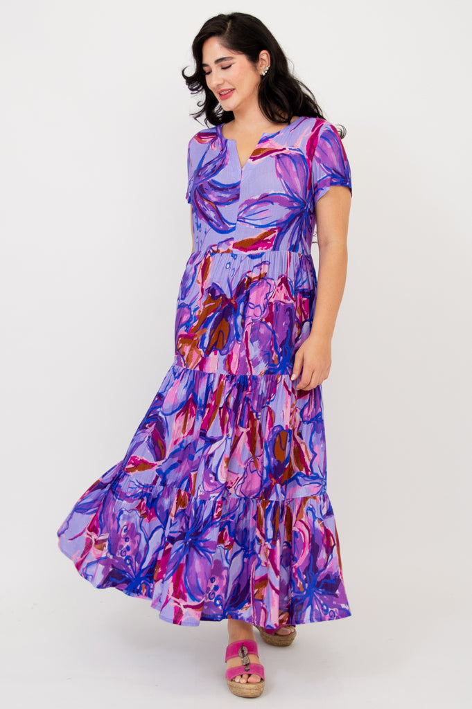 Laurita Dress - Lily Love Floral Print Linen Bamboo Blend Summer Dress for Women | Perfect for Beach Vacations, Weddings & Casual Outings