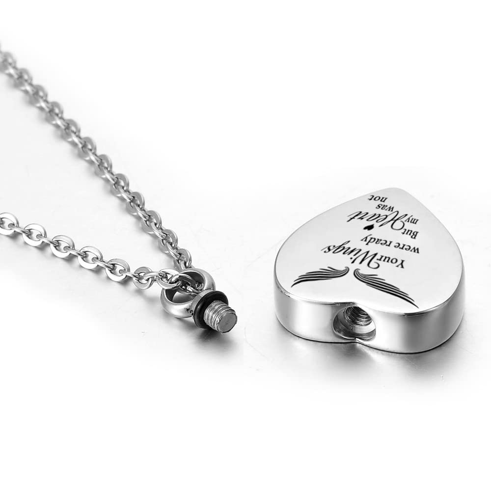 Personalized Heart Urn Necklace for Ashes - Engraved Cremation Jewelry with 12 Birthstones | Memorial Keepsake for Loved Ones | Perfect for Remembrance, Funerals & Special Occasions
