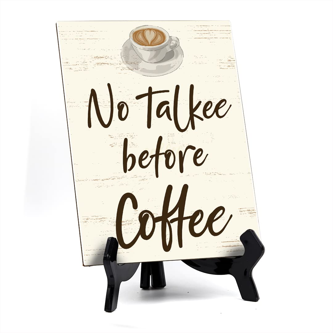 No Talkee Before Coffee Sign - 6x8