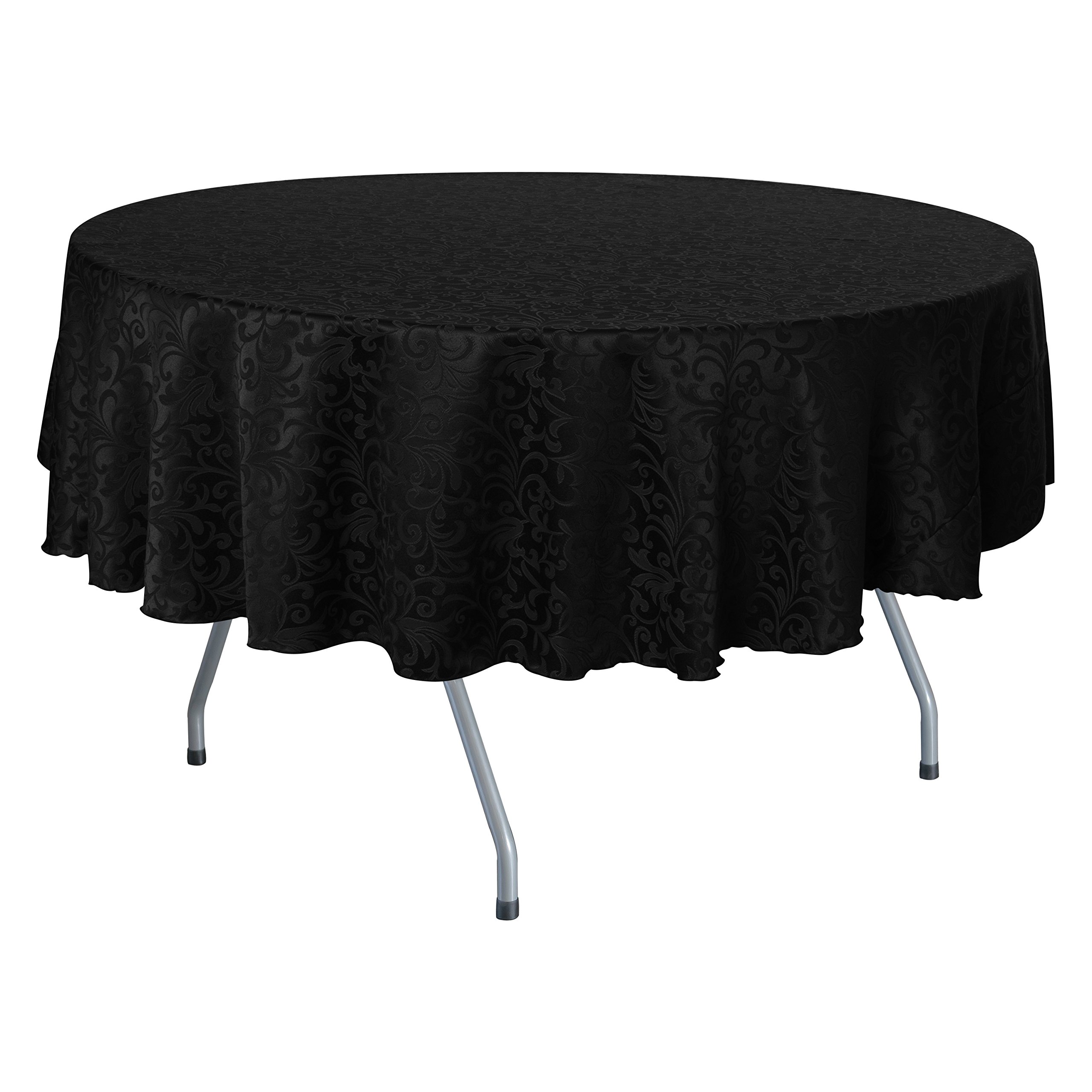 10-Pack Somerset 60-Inch Round Damask Tablecloth Set - Premium Textile for Dining Tables Under 60