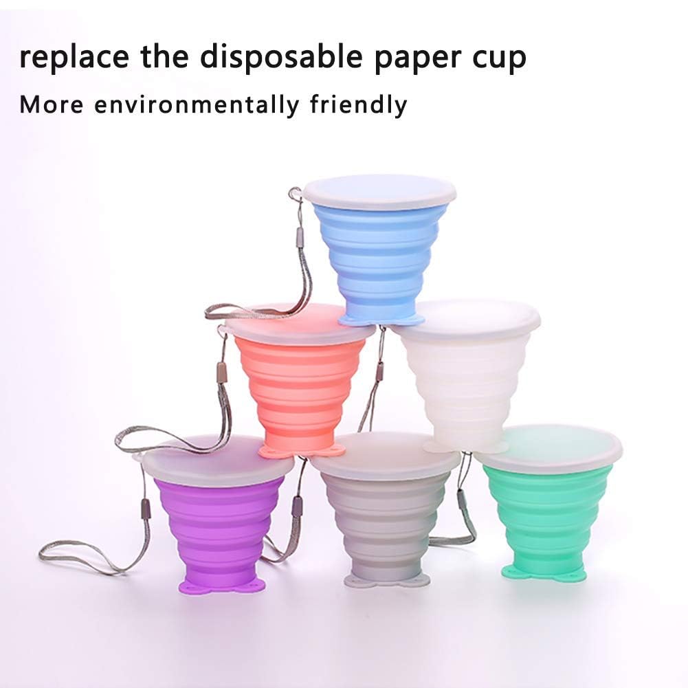 Collapsible Travel Cup - Silicone Folding Water Cup with Lid | Reusable & Portable Drinking Mug for Camping, Hiking, Picnics | BPA-Free Telescopic Tumbler for Hot & Cold Beverages | Perfect for Outdoor Adventures, Office Use and Daily Commute