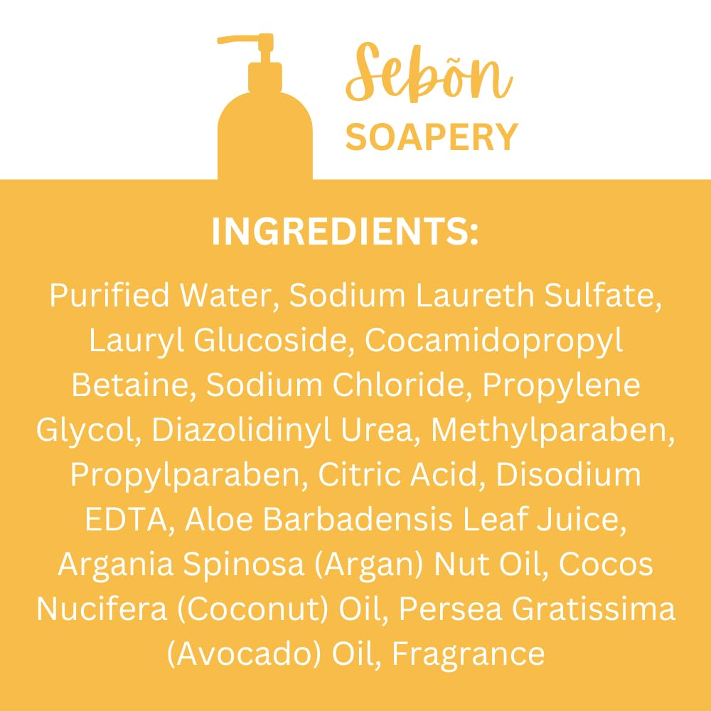 Sebon Blood Orange Hand Soap 32oz (2 Pack) - Refreshing for Home & Office