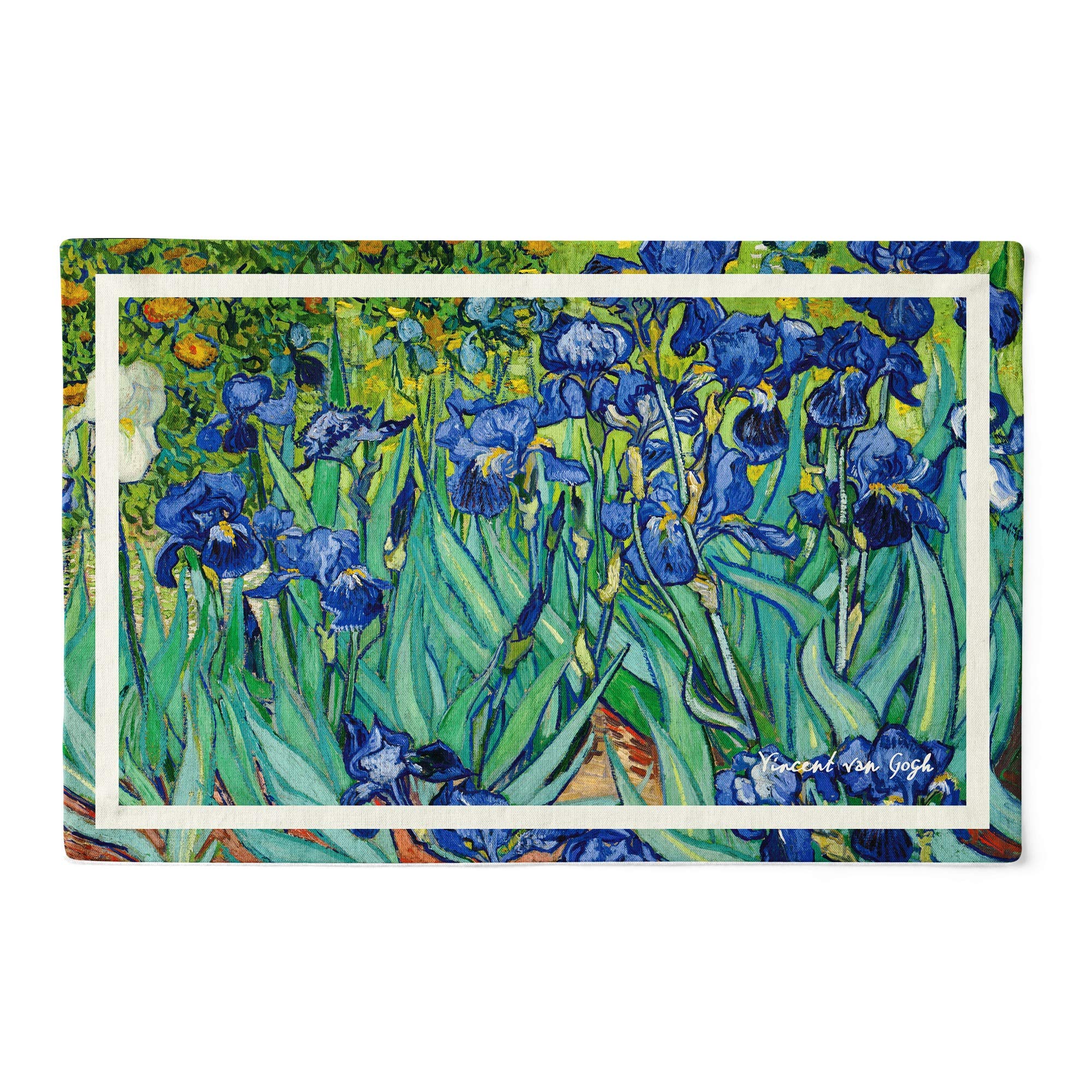 Monarque Irises Paper Placemats - Set of 25 Disposable Table Mats for Dining, Parties & Home Decor - Elegant Floral Design for Everyday Meals, Dinner Parties & Special Occasions