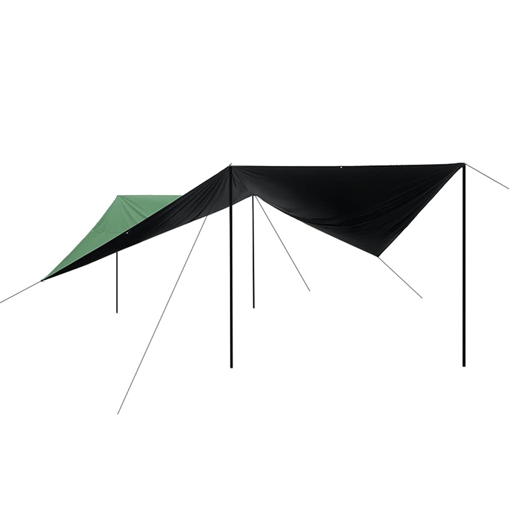 BBGS Waterproof Windproof Camping Tent Tarp with Rod - Lightweight Portable Rain Fly Shelter for Hammock, Garden, Fishing, Camping & Hiking | Perfect for Outdoor Adventures, Backyard Relaxation and Emergency Protection