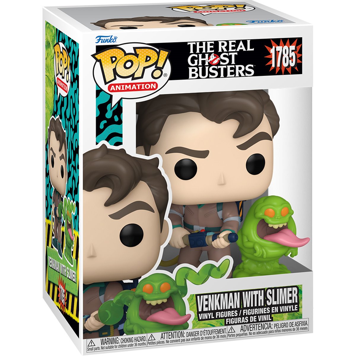 Ghostbusters: The Real Ghostbusters Venkman Funko Pop! Vinyl Figure with Slimer Buddy #1785 - Collectible Toy for Fans, Movie Memorabilia, Perfect for Display & Gifts