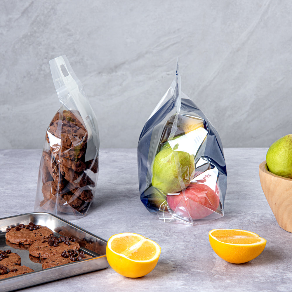 Clear Plastic Gusset Zipper Bags with Handles - 12.5