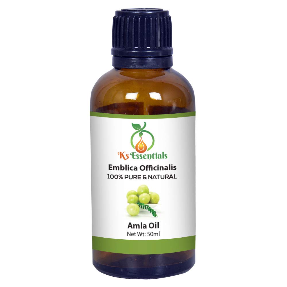 Ks Essentials 100% Pure Amla Oil (Emblica Officinalis) - Natural Therapeutic Grade Hair & Skin Care - 50ml for Hair Growth, Scalp Treatment & Anti-Aging - Perfect for Daily Nourishment & Ayurvedic Remedies