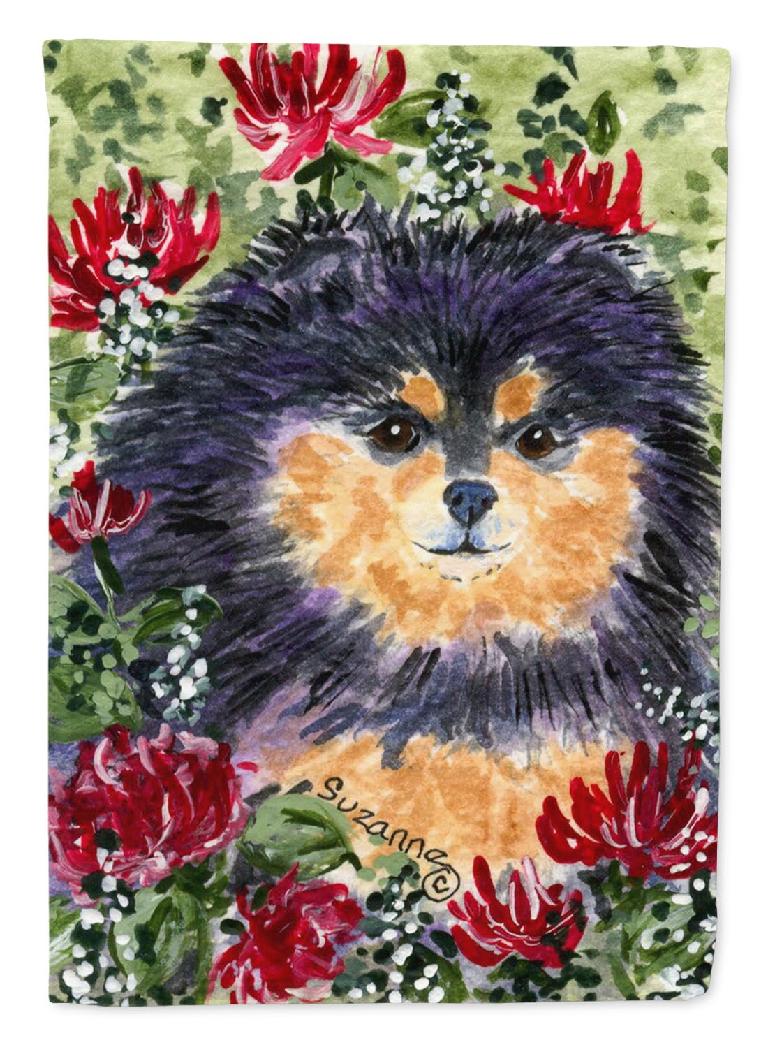 Pomeranian Garden Flag - Colorful Decorative Yard Banner for Mailbox, Flower Beds & Outdoor Patio | Weather-Resistant Dog-Themed Artwork | Perfect for Seasonal Decor & Pet Lovers