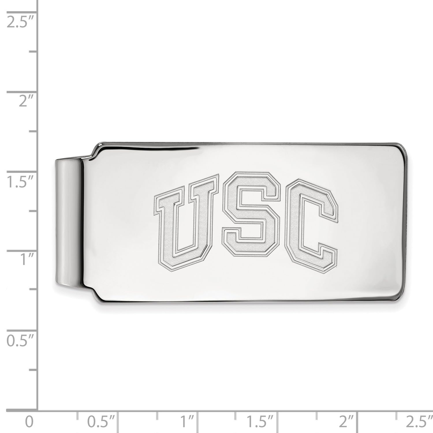 USC Trojans Sterling Silver Money Clip - 53x24mm Official University of Southern California Alumni Gift for Men, Perfect for Graduation & Game Day Accessories