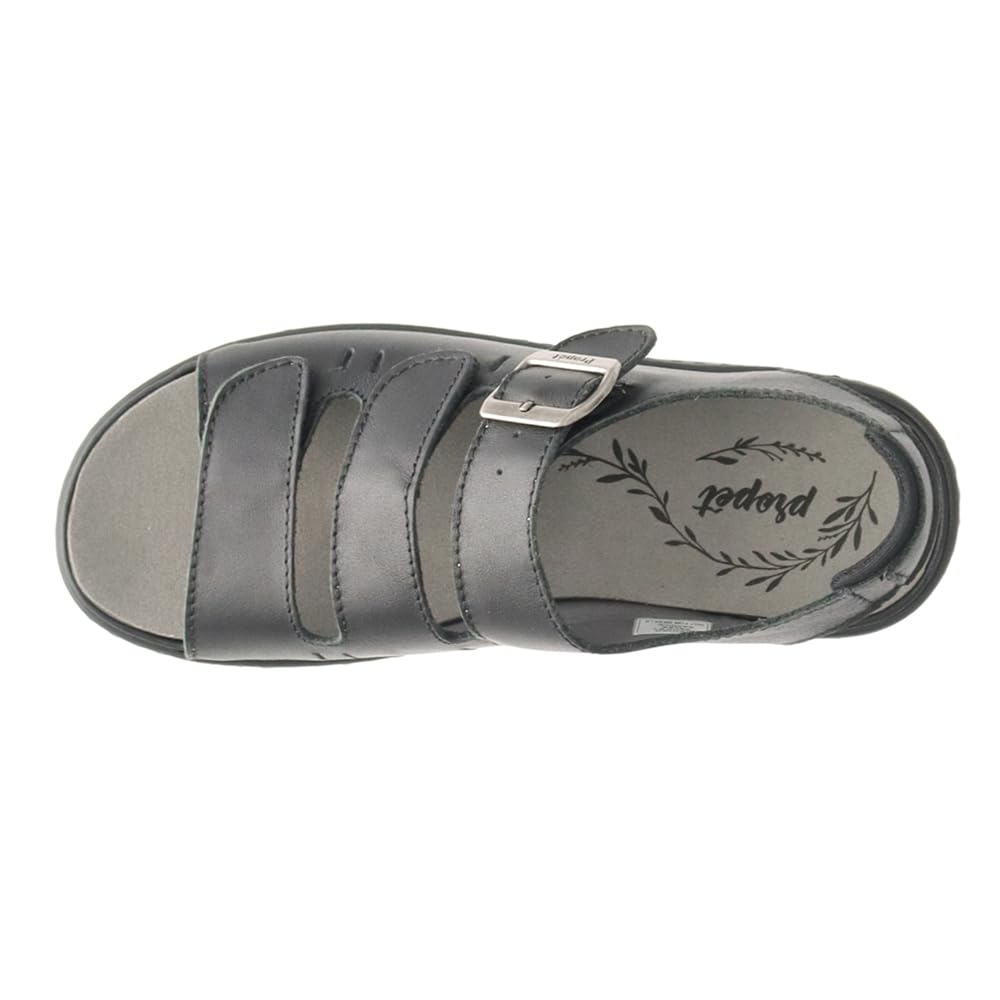 Propet Women's Breezy Walker Slingback Strappy Casual Sandals - Comfortable Low Heel 1-2 Inch - Black | Perfect for Walking, Travel & Everyday Wear