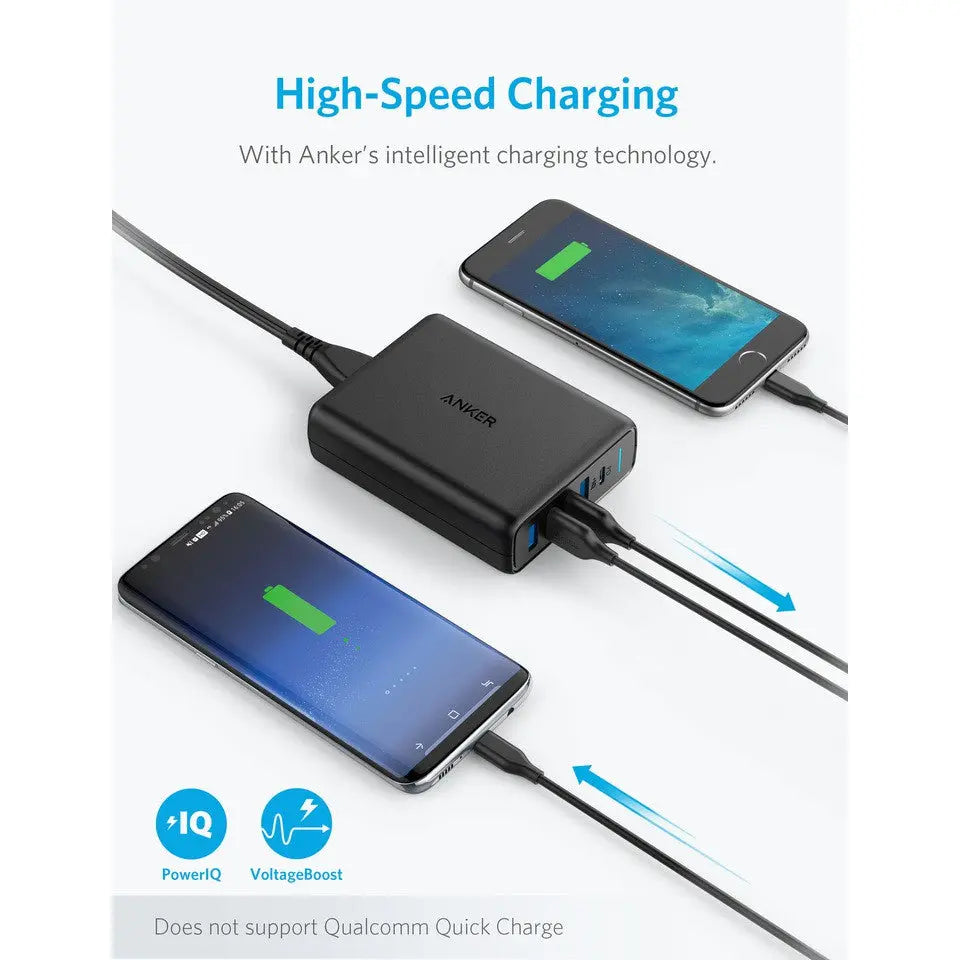Anker PowerPort 1 PD & 4 USB Charger - 60W USB C Wall Charger with Power Delivery (A2056) | Fast Charging for iPhone, Samsung, iPad, MacBook | Home, Office & Travel Use