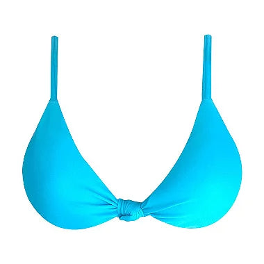 Turquoise Blue Brazilian Triangle Bikini Top - Handmade Solid Swimwear for Women, Beach Vacation & Pool Party Essential