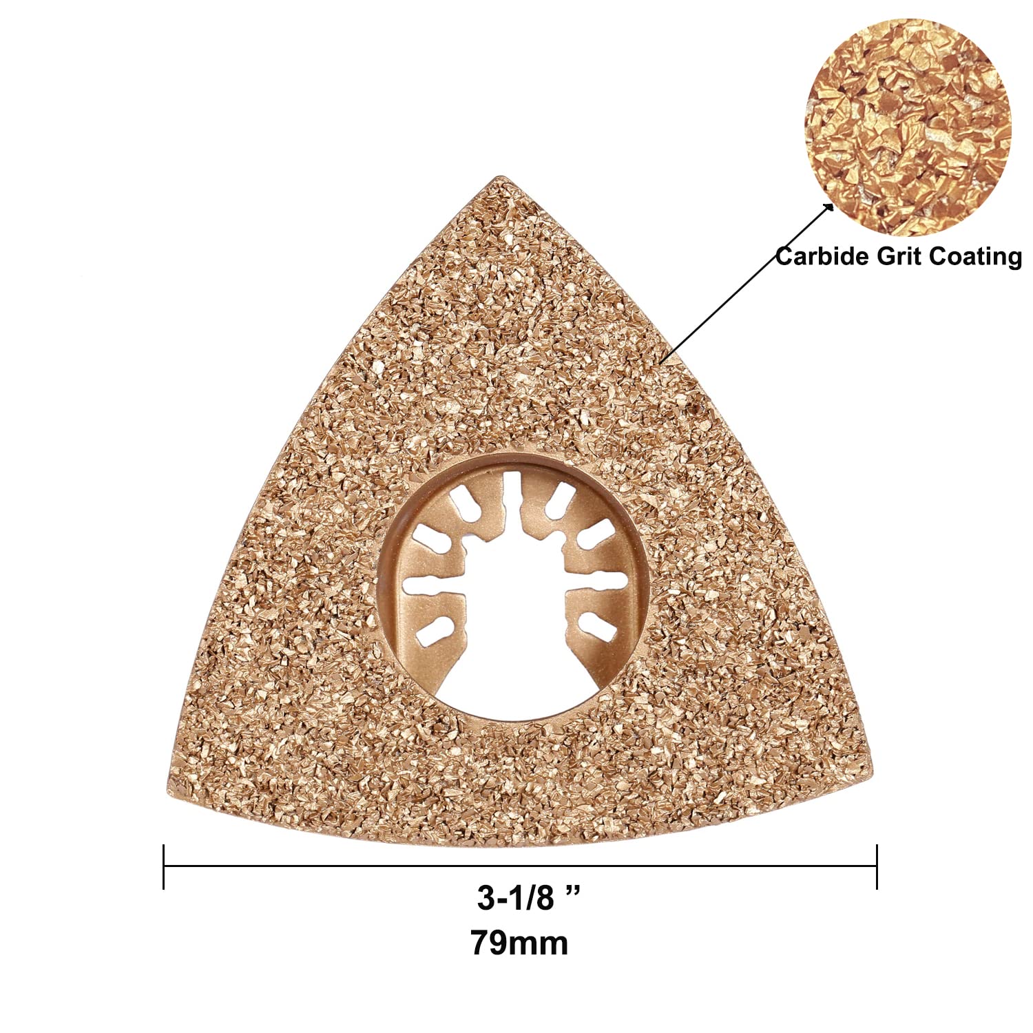 5pcs Triangular Carbide Grit Oscillating Multitool Blades - Durable Sanding Pads for Concrete, Masonry, Wood, Grout & Thinset Removal - Perfect for DIY Renovation, Floor Prep & Tile Installation Projects