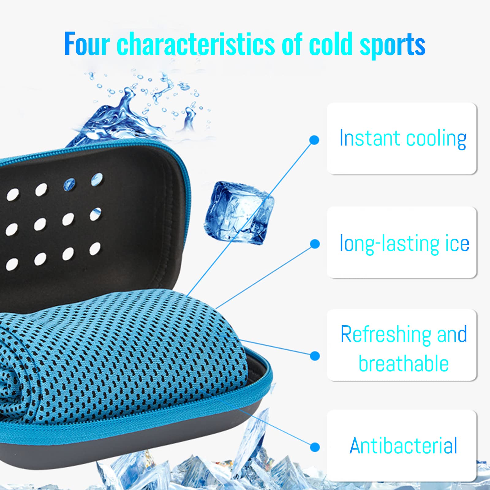 Cooling Towels for Sports & Workouts - Soft, Breathable & Quick-Drying Microfiber Ice Cold Towel with Storage Box - Perfect for Gym, Running, Yoga & Outdoor Activities - Chilly Sweat Rag for Men & Women