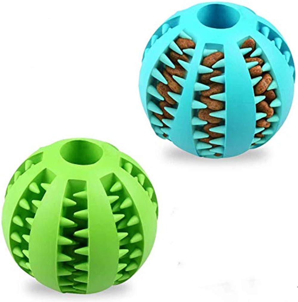 Durable Interactive Dog Chew Toy Ball - Bite Resistant Rubber Food Treat Feeder & Teeth Cleaning Ball for Puppies (2.75'') - Perfect for Teething, Exercise & Playtime