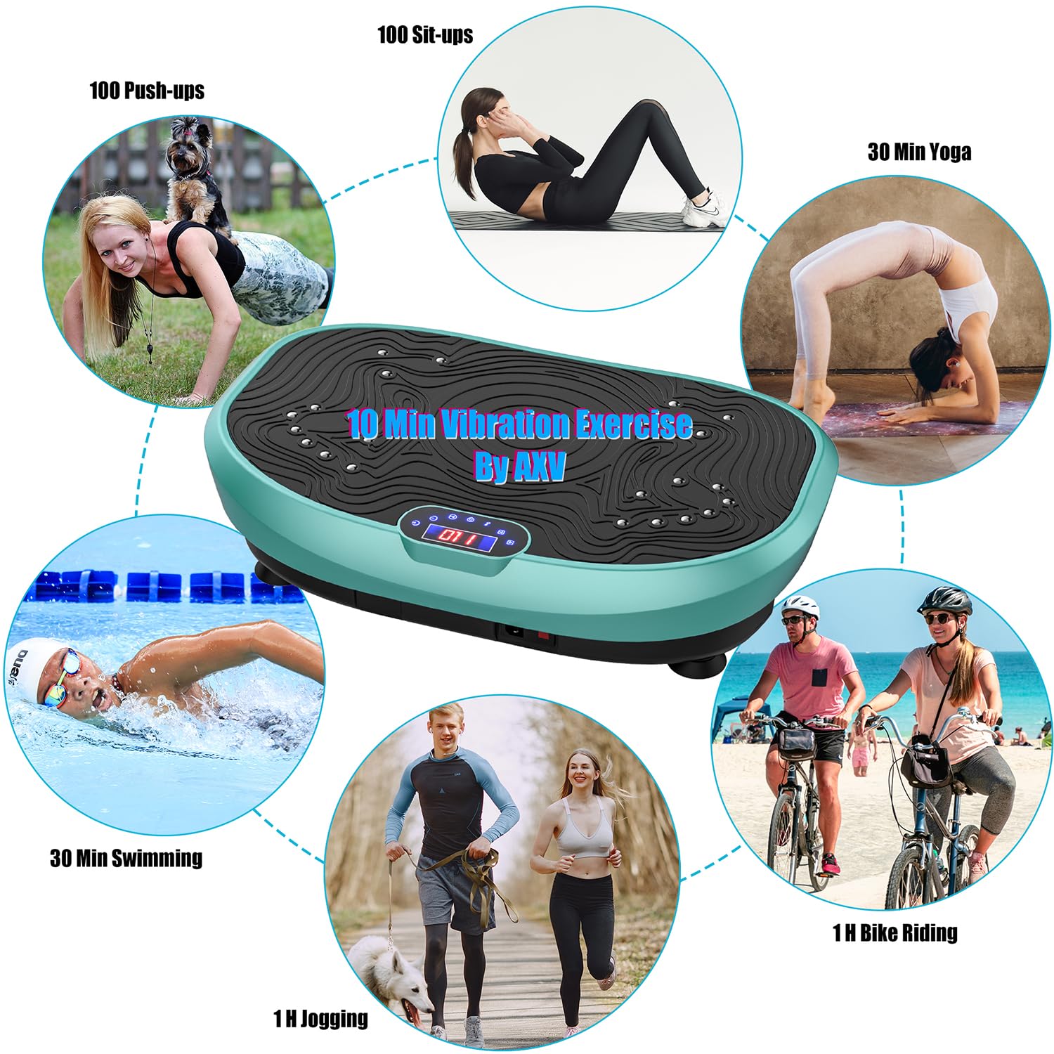 AXV Vibration Plate Exercise Machine - Whole Body Workout Platform for Weight Loss, Toning & Fitness | Power Vibration Technology for Home Gym & Wellness | Perfect for Home Workouts, Physical Therapy & Recovery