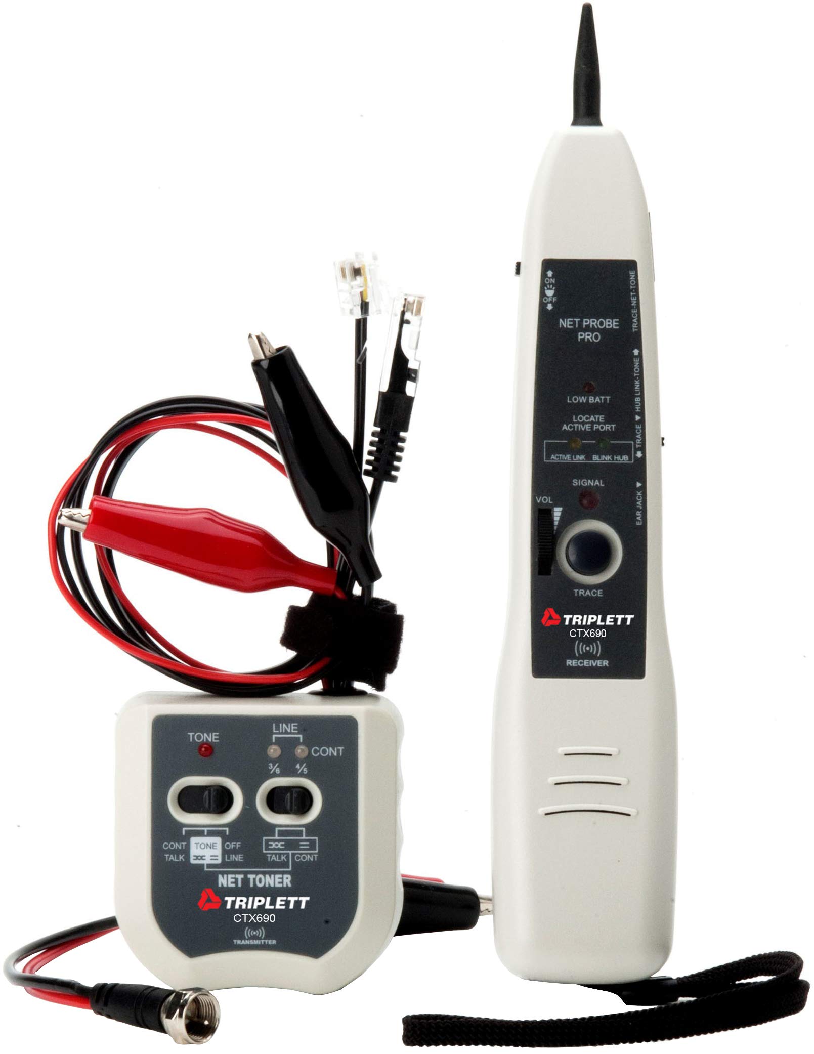 Triplett CTX690 Network Tone and Probe Cable Tracer Kit - Wire Tracker for Ethernet, Coaxial, Telephone Lines - Ideal for IT Technicians, Electricians, and Network Installations