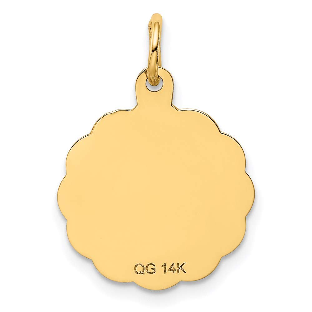 The Black Bow 14k Yellow Gold Special Aunt Disc Charm Pendant, 16mm - Perfect for Gifting, Jewelry Collections, and Special Occasions