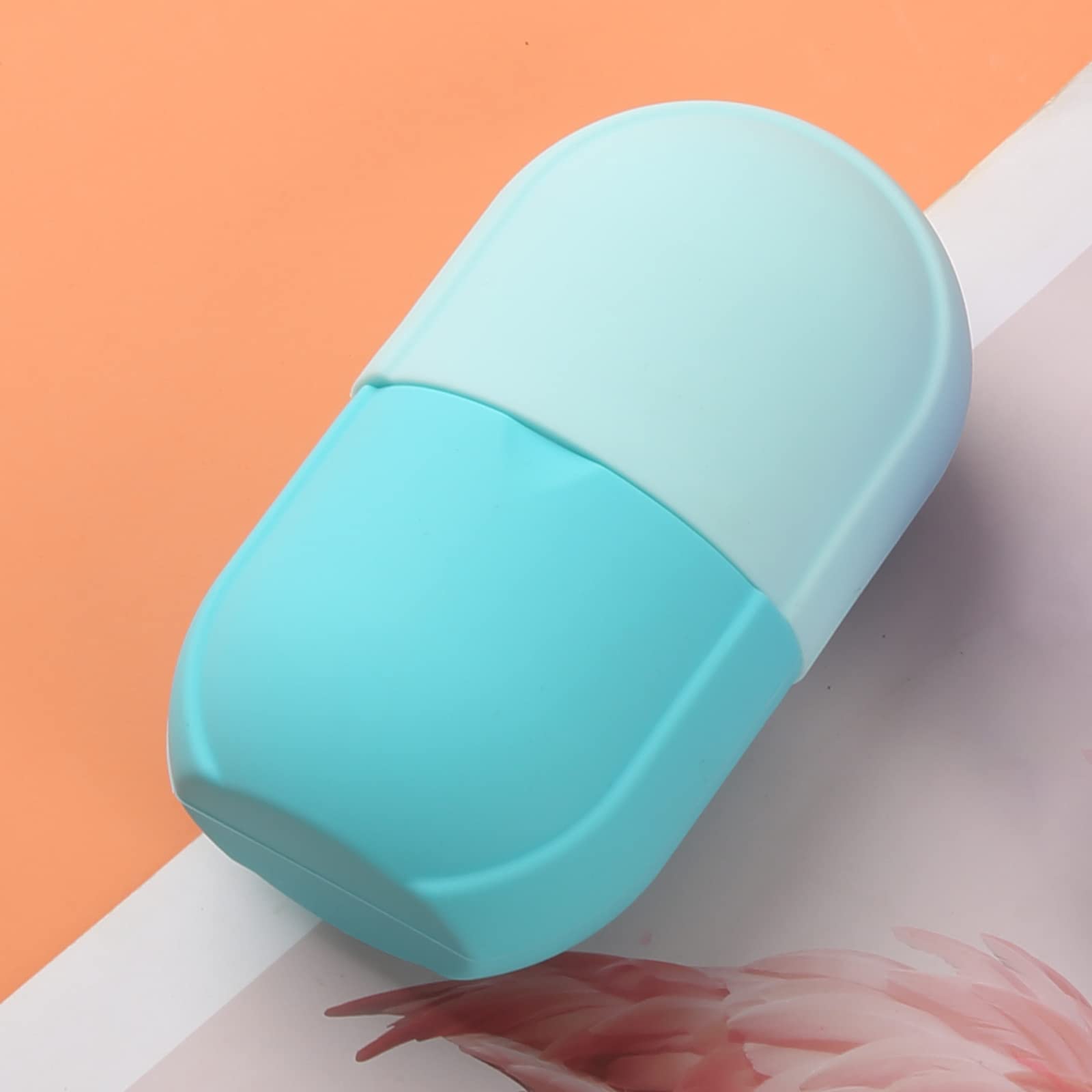 Ice Roller for Face and Eyes - Beauty Cube to Brighten Skin, Enhance Natural Glow & Reduce Fine Lines | Oval Blue Facial Ice Roller for Skincare & Puffiness Relief | Perfect for Morning Routine & Post-Workout Recovery