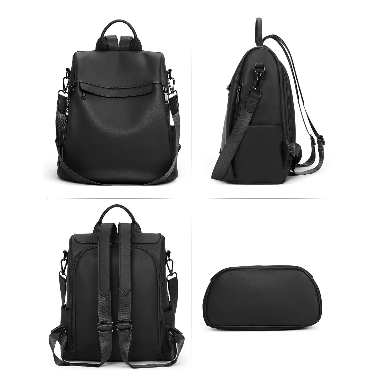 Telena Women's Vegan Leather Backpack Purse - Large Travel Backpack for College, Work & Commuting with Stylish Tassel | Perfect for School, Office & Weekend Getaways