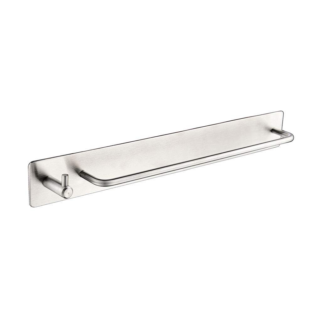 Stainless Steel KUYT Towel Rack - Non-Perforated Kitchen & Bathroom Towel Holder Bar with Single Lever Hook - Perfect for Bath, Toilet & Kitchen Organization