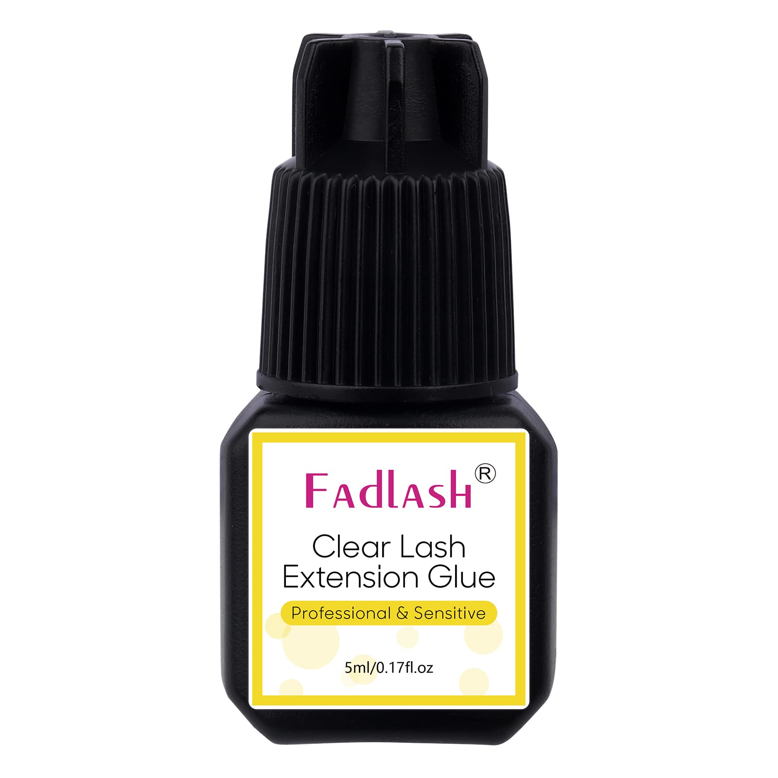 Professional Clear Eyelash Extension Glue - 5ml Fast Drying (1 Second) & Long Lasting (6 Weeks) - Extra Strong Lash Adhesive for Salon & Home Use - Perfect for Lash Artists & DIY Beauty